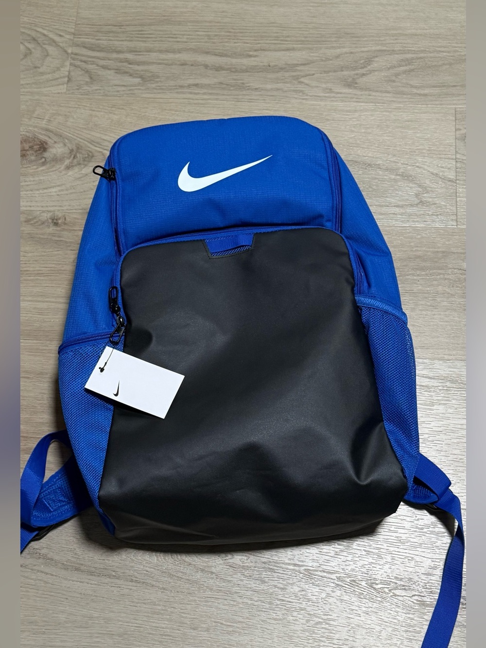 Nike Royal Blue and Black Men's Backpack with White Swoosh